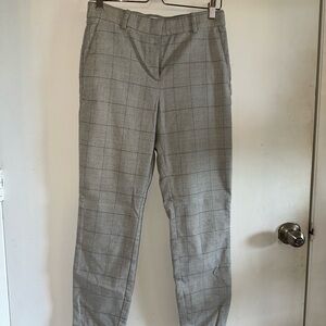 H&M Light Gray Checkered Ankle Length Trousers